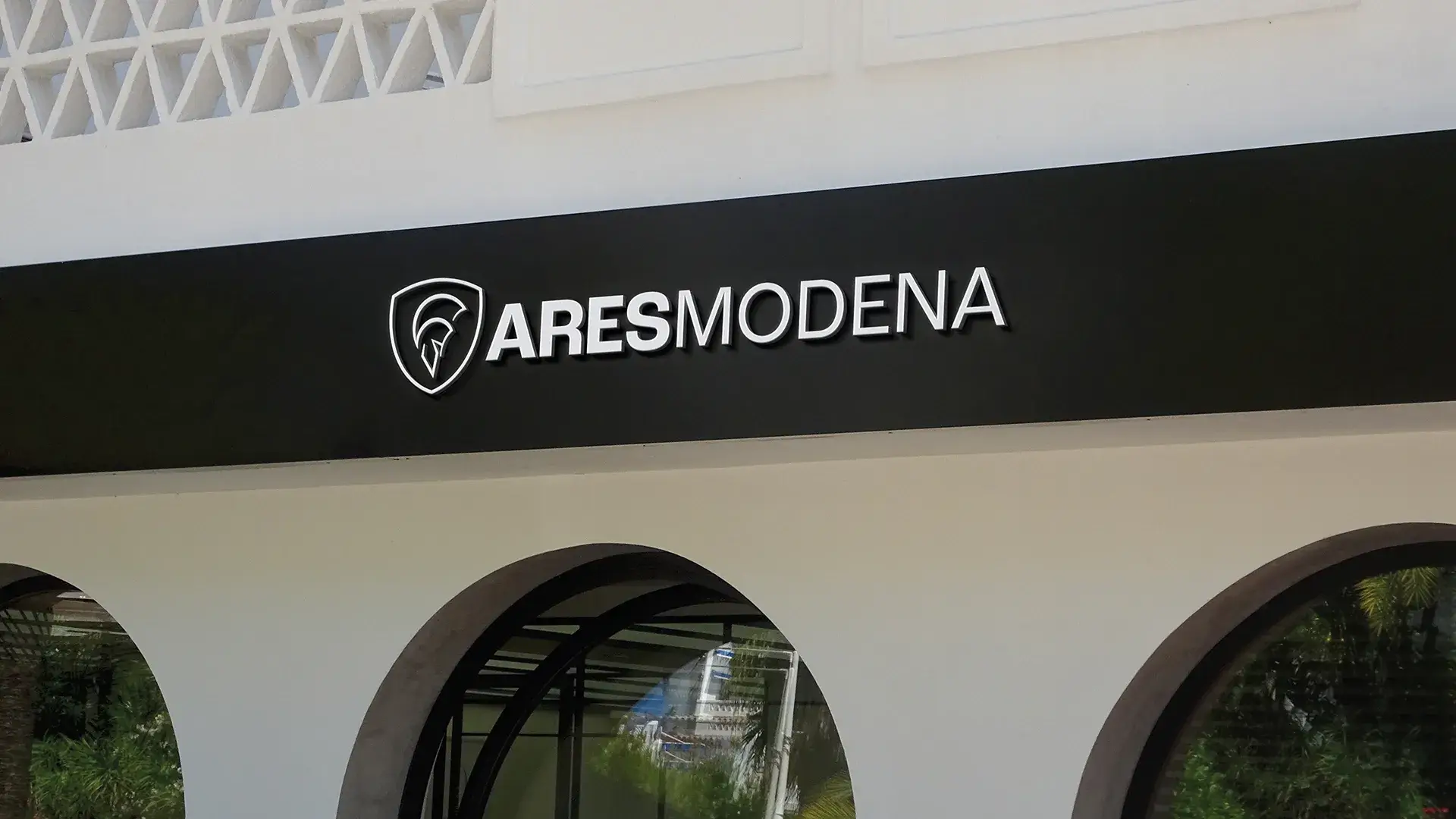 ARES Modena outdoor sign on a building