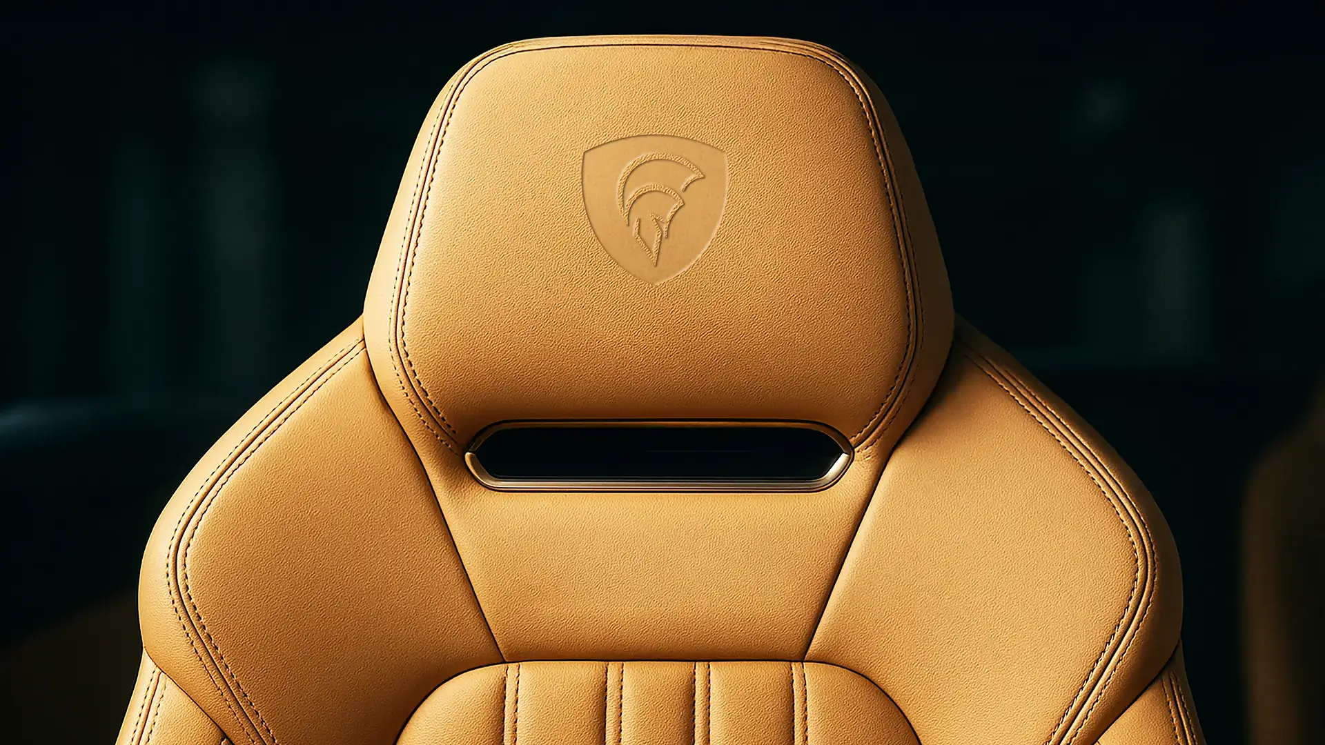 ARES Modena logo embroidered on a car seat