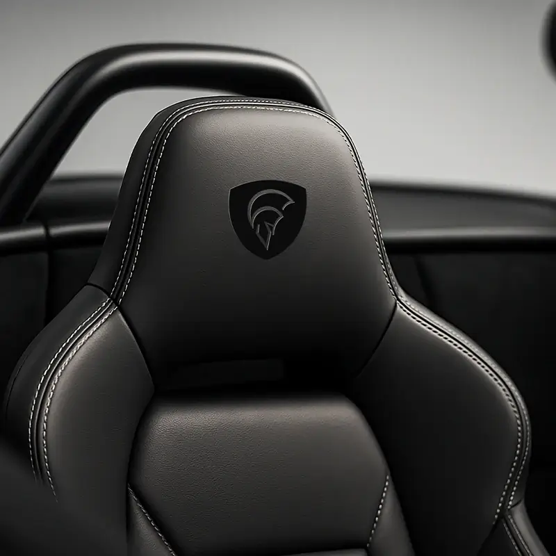 Detail of stitching on ARES Modena car seat