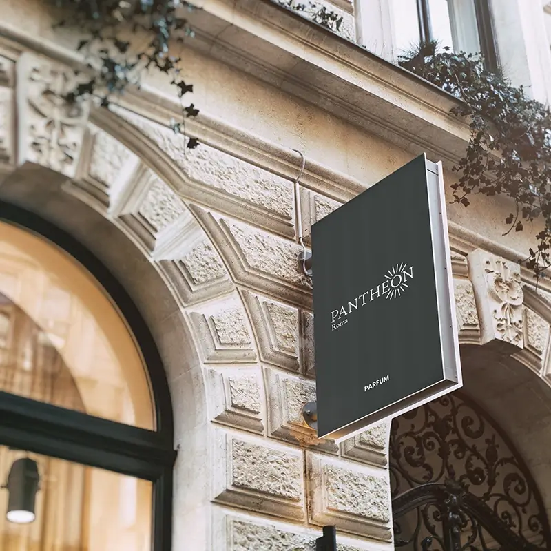Entrance of the Pantheon Roma flagship store